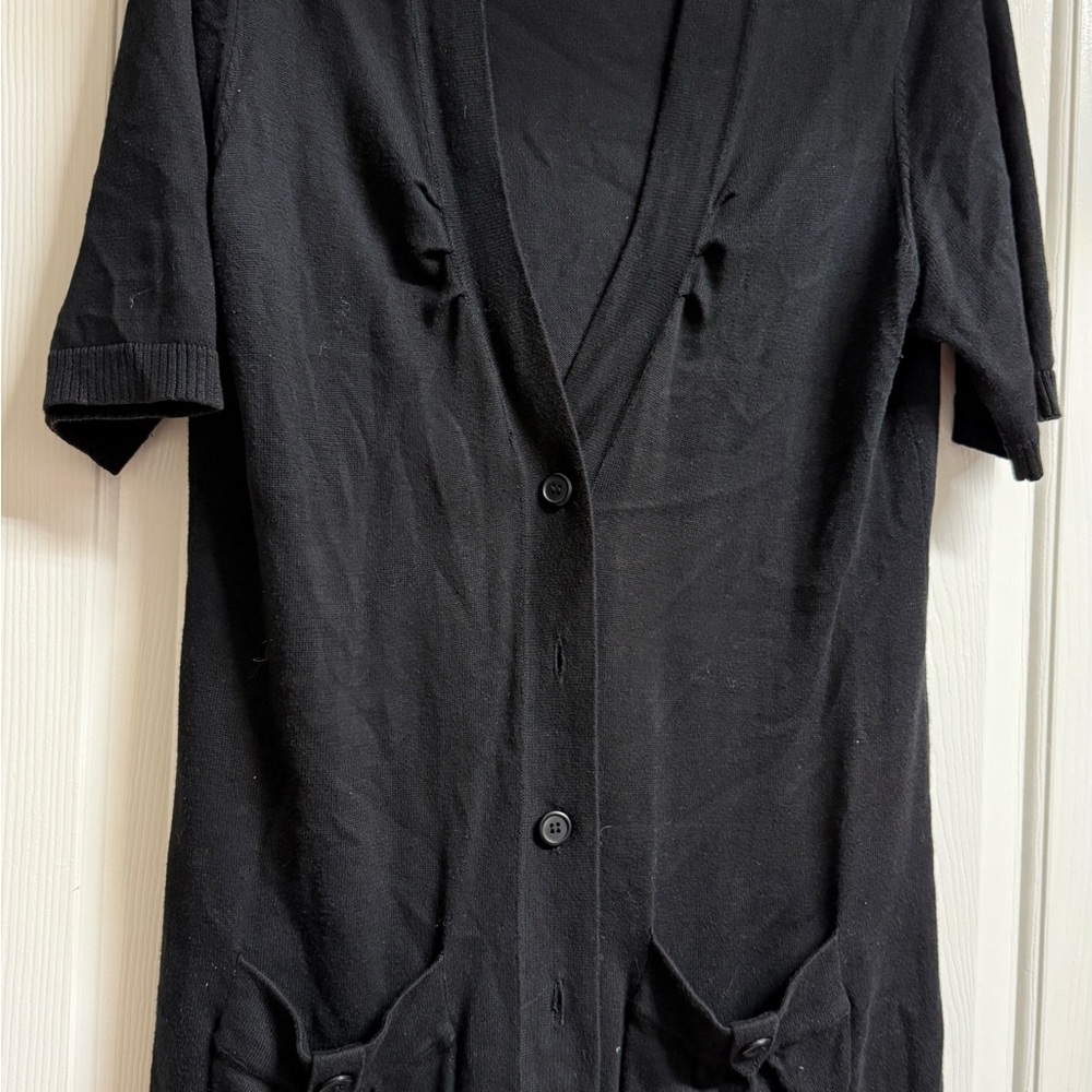 Anthropologie: Tabitha Elegant Black Knit Cardigan